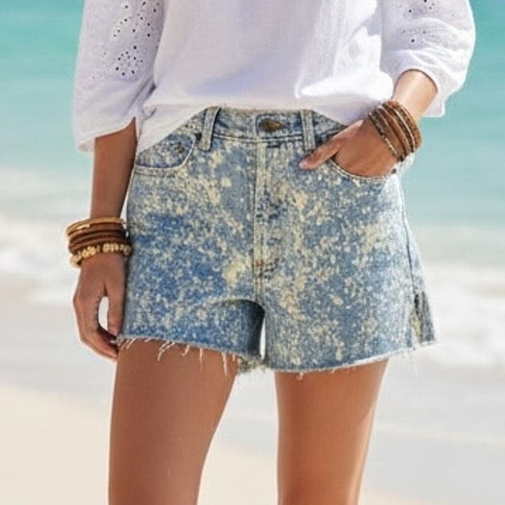 Vintage Desert Blue Jeans Splatter Cut off Shorts 29